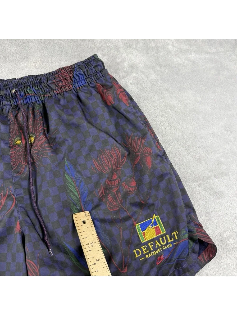 Nike Men’s Medium Default Racquet Club Floral Checkered Tennis Shorts Streetwear